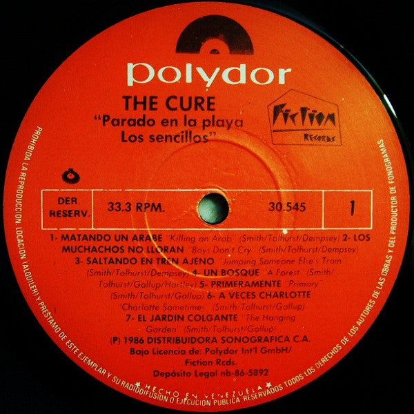 THE CURE - STANDING ON A BEACH (VINILO SIMPLE, COMPILATION) (2DA MANO | VZLA 1986)