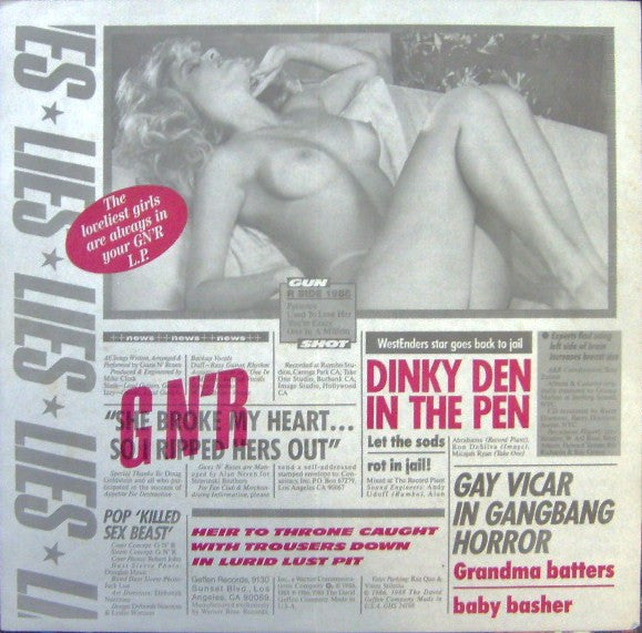 GUNS N' ROSES - GN' R LIES (VINILO SIMPLE INCLUYE INSERT SIN CENSURA) (2DA MANO | VZLA 1989)