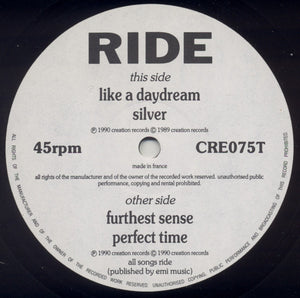 RIDE - PLAY (VINILO SIMPLE) (UK 1990, CREATION RECORDS)